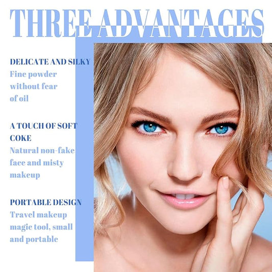 Face Powder, Lasting Waterproof Face Powder Ouhoe, Matte Smooth Flawless Foundation, Lightweight Setting Powders Foundation, Oil Control Face Pressed Finishing Powders (#02 Natural Beige, 0.3oz)