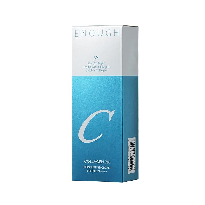 Enough Collagen 3X Moisture BB Cream SPF50, Makeup Tinted Moisturizer for Face, Korean Skin Care Full Coverage Foundation, 1.76oz