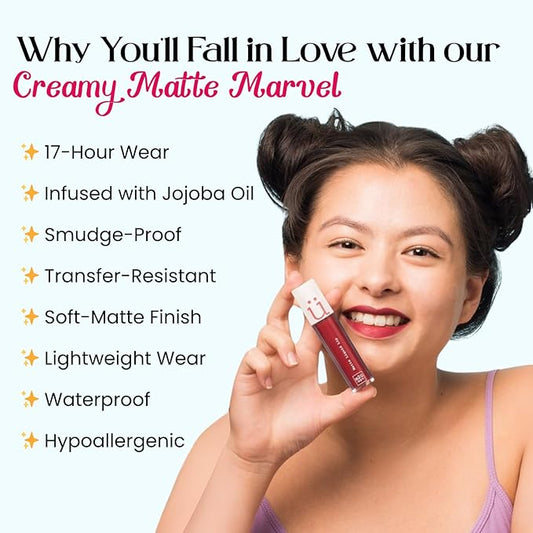 M2U NYC Berry Matte Liquid Lipstick – Long Lasting High Impact Color with Up to 17H Wear – Matte Lipstick for Women – No Budge, Lightweight Creamy Vegan Formula Infused with Jojoba Oil - Cherry St.