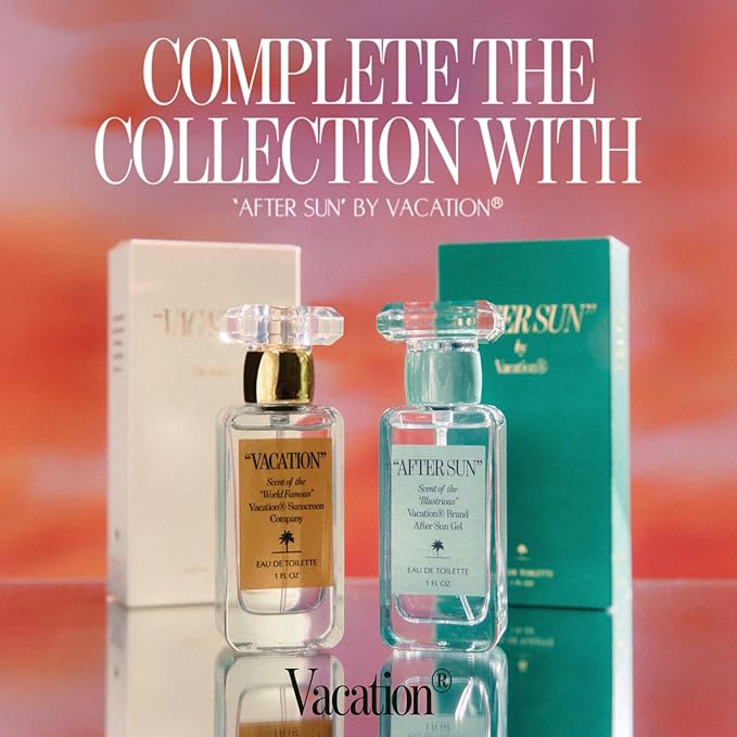 VACATION Sunscreen Eau de Toilette, Beach Coconut Perfume for Women & Men, Scent of Sunscreen & Summer, Travel Size, 1 Fl. Oz.