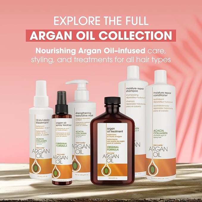 One 'N Only Argan Oil Hair Treatment - Lightweight & Hydrating Hair Oil for Natural, Wigs & Extensions - Shine Enhancing, Heat Protectant & Frizz Control (3.4 oz)