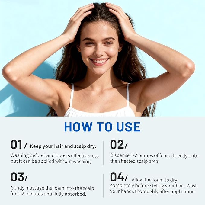 5% Minoxidil Hair Growth Foam for Men & Women – 2 Pack (60ml Each) | Extra Strength Hair Regrowth Treatment with Biotin | Supports Thicker, Fuller-Looking Hair