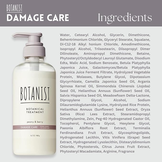 Organic Hair Conditioner for Damaged & Tangled Hair Women & Men, Keratin Treatment for Itchy Scalp with Camellia & Sunflower Seed Oil in Japan, Sulfate& Paraben Free, PEONY& BERRY, 16.2 Fl Oz