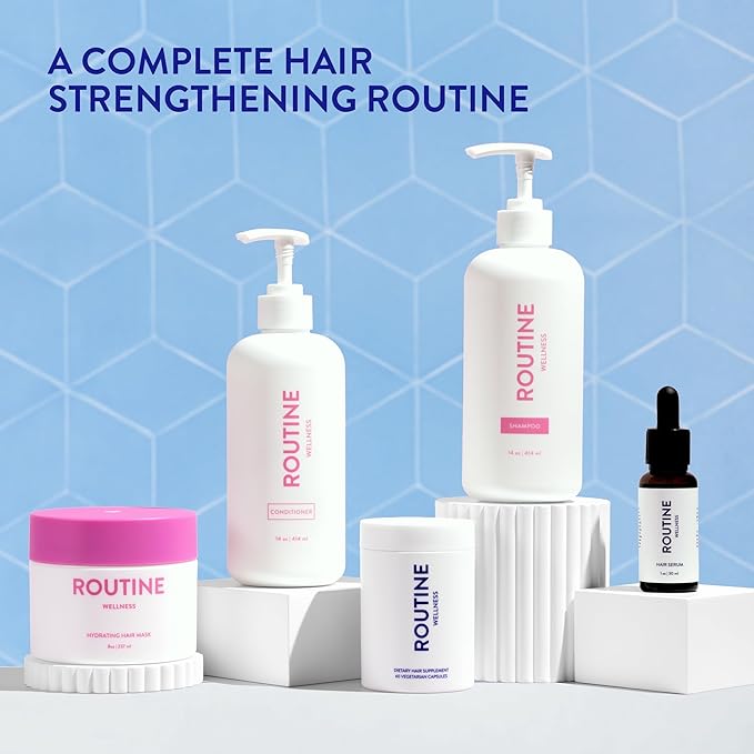 Routine Wellness 1 Liter Anti-Thinning Volumizing Shampoo and Conditioner Set for Thinning Hair & Hair Loss - Grow Your Confidence with Biotin & DHT Blockers - 1 Liter Unscented Set