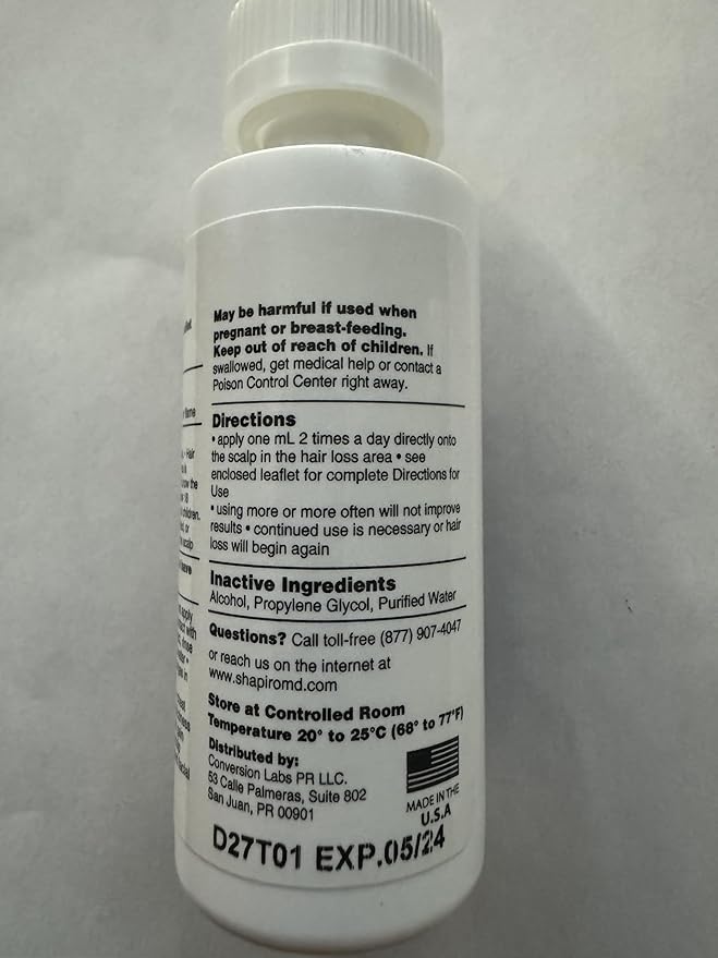 Shapiro MD Hair Growth Experts Minoxidil 2% Topical Solution for Women, Serum Promotes Hair Regrowth by Reactivating Hair Follicles (1 Month)