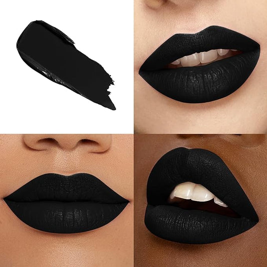 Black Lipstick Long Lasting, Matte Liquid Lipsticks for Women Non Transfer Smudgeproof Smooth and Easy to Appy Cruelty Free Lip Color, M14 Black Swan