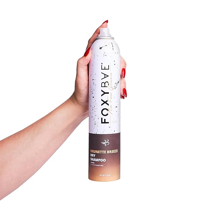 FoxyBae Dry Shampoo for Dark Hair - with Biotin - Deodorizing, Volumizing, Refreshing Spray - Brunette Breeze - 7 Fl Oz