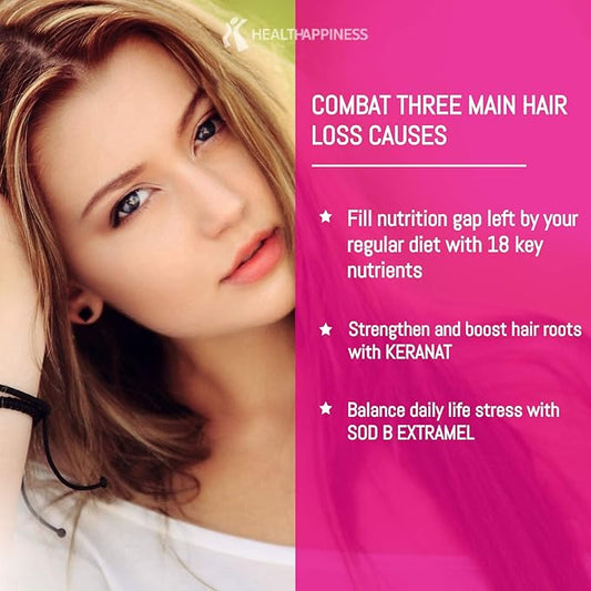 UpNourish Hair Growth Vitamins for Women - Proven Hair Supplement with KERANAT, DHT Blocker PHYTOPIN, Biotin 5000 mcg & SOD, Hair Vitamins for Faster Hair Growth, Hair Loss & Thinning Hair - 90 ct