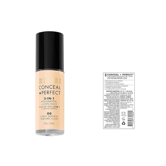 Milani Conceal + Perfect Liquid Foundation - Light Natural, 1 Fl. Oz.