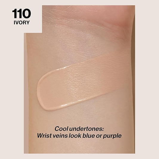 Revlon Liquid Foundation, ColorStay Face Makeup for Combination & Oily Skin, SPF 15, Medium-Full Coverage with Matte Finish, 110 Ivory, 1 Fl Oz