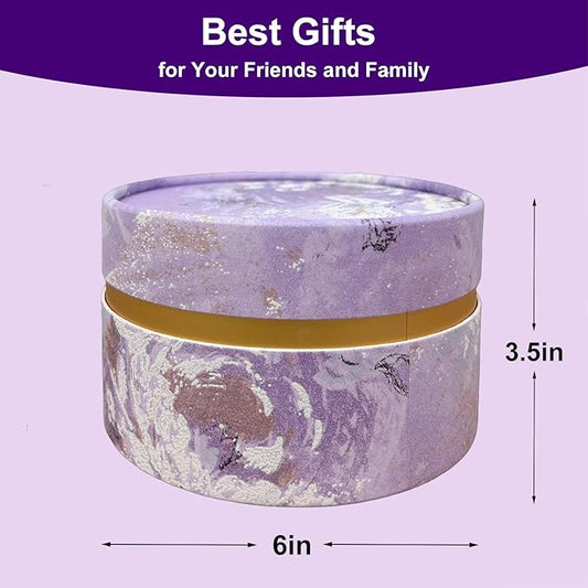 Powder Puff, Large 6'' Body Powder Puff for Dusting Powder, Women Powder Puff with Storage Container for Bath, Body Powder Applicator and Oversize Powder Puffs (Orchid)