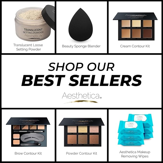 Aesthetica Banana Loose Setting Powder - Flash Friendly Superior Matte Finish Highlighter & Finishing Powder - Includes Velour Puff