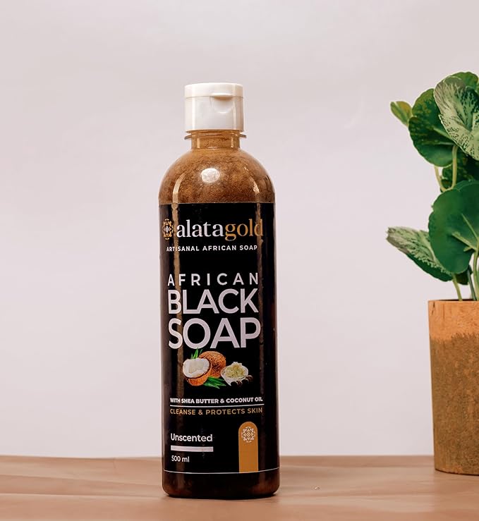 African Black Soap Liquid Body Wash (Pack of 2) – Moisturizing Black African Soap with Shea Butter, Aloe, Honey & Coconut Oil – Deep Cleansing & Hydrating – 16.9 oz (Unscented)