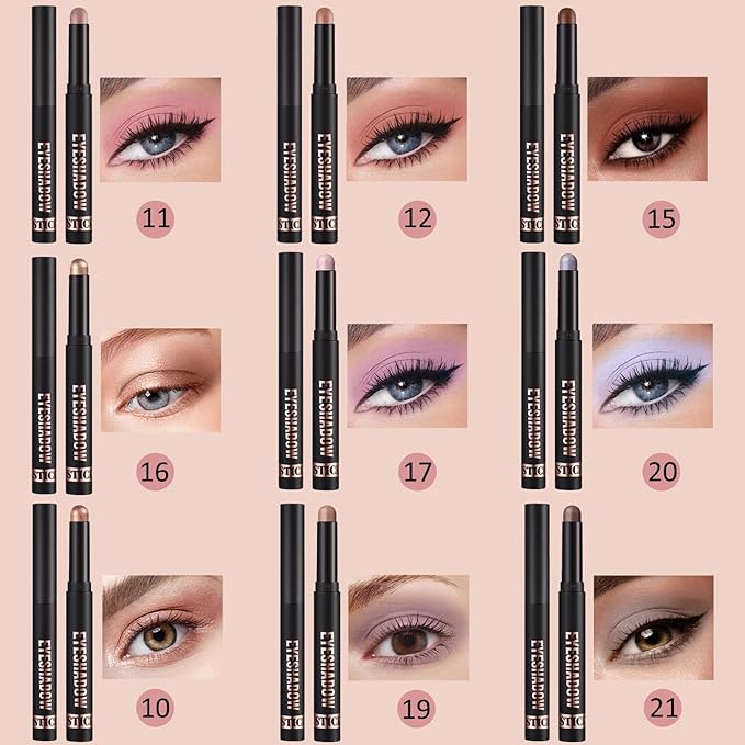 Matte Eyeshadow Stick Blendable Cream Eyeshadow Hypoallergenic Neutral Eye Shadow Stick, Waterproof Long Lasting High Pigmented Smokey eyeshadow Pencil (15# Mocha Matte)