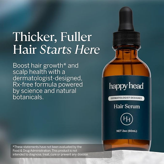 Happy Head Hair Regrowth Serum – Leave-In Scalp & Hair Treatment with Procapil®, Biotin & Rosemary – Lightweight Formula – 2oz