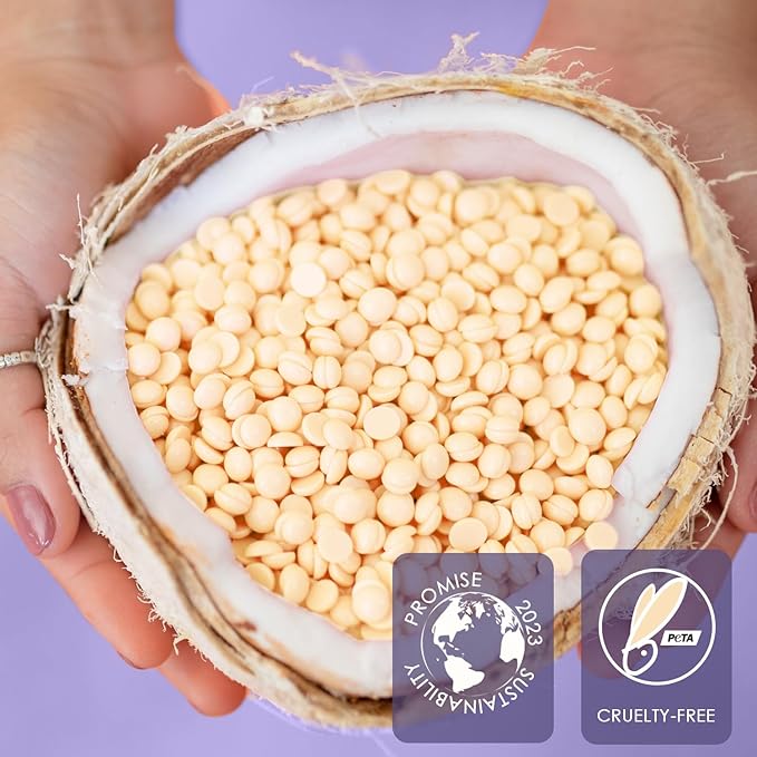 Wax Beads, 1lb Hard Wax Beans for Hair Removal Sensitive Skin with Coconut Formula Waxing Beads for Full Body Brazilian Bikini Face Eyebrow at Home Wax Refill for Women Men