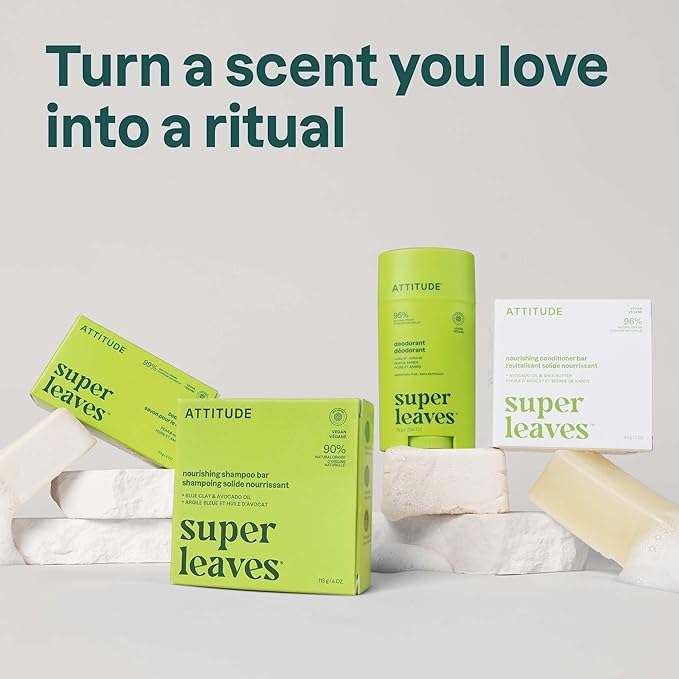 ATTITUDE Aluminum Free Deodorant, Natural Origin Ingredients, EWG Verified, Odor Control With Baking Soda, Twist & Glide, Dermatologically Tested, Vegan, Pear & Amber, 2.64 Oz