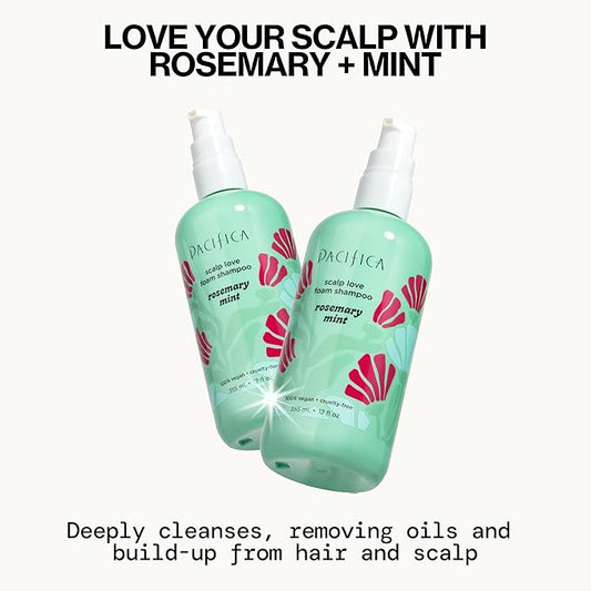 Pacifica Rosemary Mint Scalp Detox Shampoo – Clarifying Shampoo for Dry Flaky Scalp, Removes Buildup & Excess Oil, Invigorating Rosemary + Mint Clean Beauty Vegan Dermatologist Tested