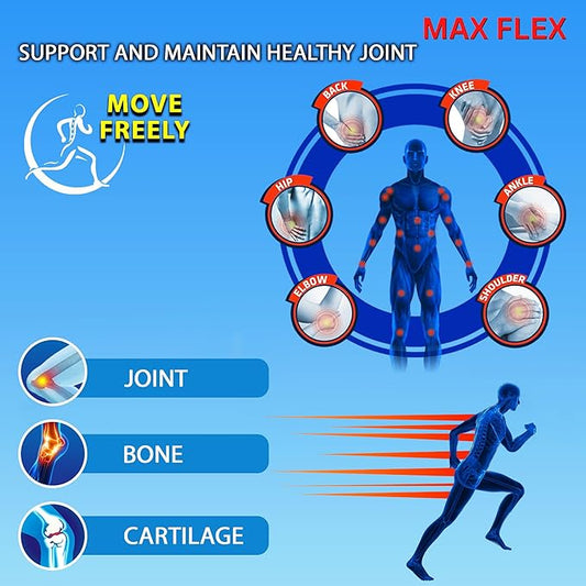 MAX FLEX UC II, Collagen Supplement for Joint Health – Advanced Joint Support Supplement with Glucosamine, Chondroitin, Joint Inflammatory Relief as Turmeric – Gluten Free – 60 Tablets, 2 Tablets/Day