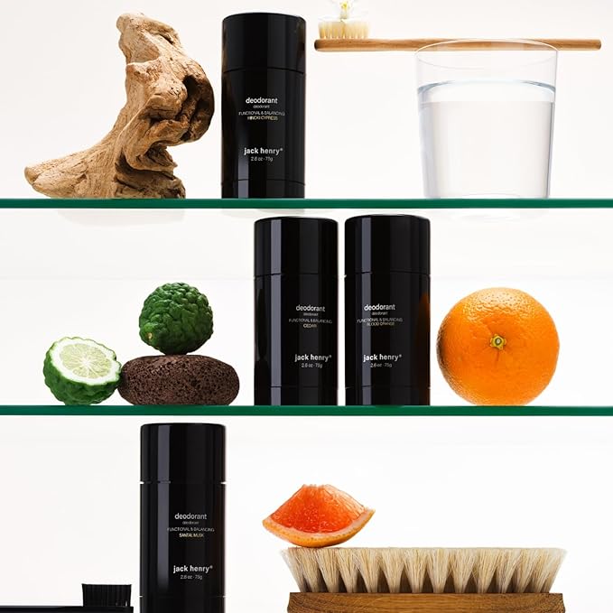 Jack Henry Natural Deodorant for Men & Women, Cedar Scent, Aluminum Free Deodorant with Shea Butter, Probiotics, Vegan Plant Based, Long Lasting, Baking Soda Free with Coconut MCT, 2.65 oz