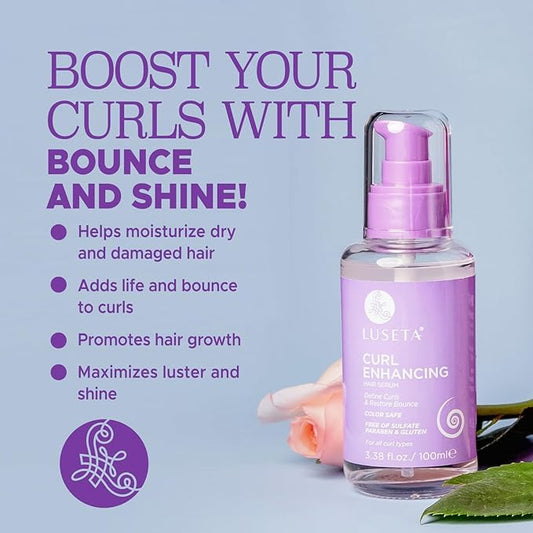 Luseta Curl Enhancing Hair Oil Define Curl & Restore Bounce Anti-frizzing and Smoothing for Curly Hair Type 3.38oz
