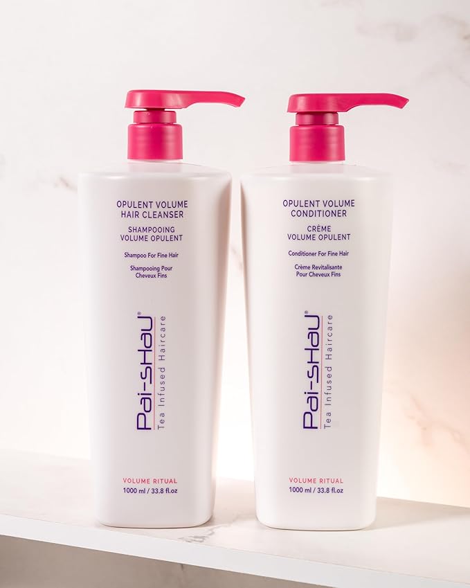 Pai-Shau Opulent Volume Cleanser and Conditioner Duo Set - Volumizing Cleanser and Conditioner for Thin Hair - Provides Improved Volume and Hydration - Shampoo for Women - 33.8 Fl Oz each