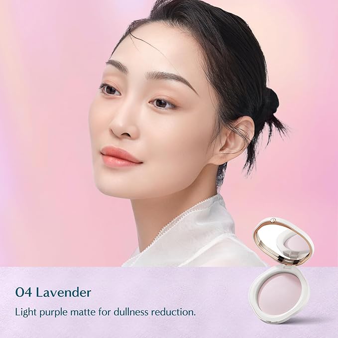 Florasis Flawless Jade Breathable Color Correcting Pressed Powder (04 Lavender, 1 Count)