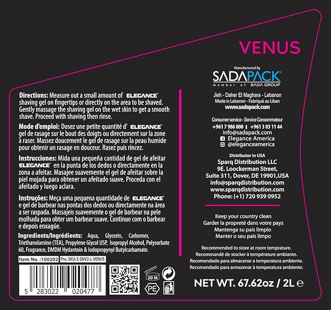 E Elegance Barber Accessories - Transparent Shaving Gel For Men Or Women, Sweet/Floral Venus Fragance - The Ultimate Shaving Solution For A Smooth, Irritation-Free Experience, 4.2 Pound