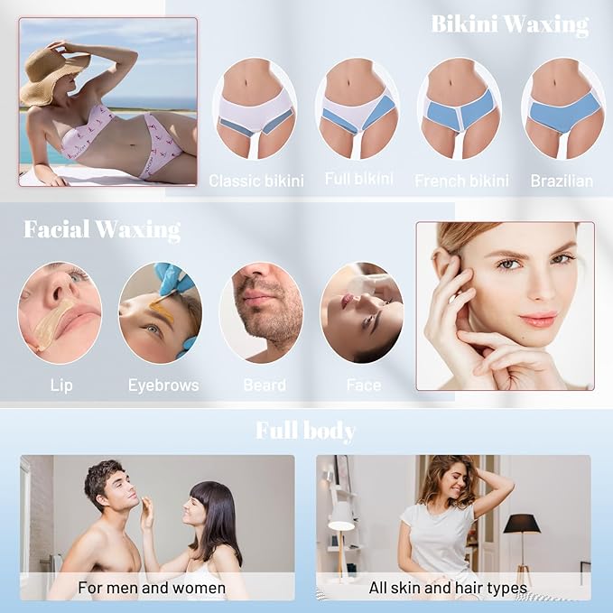 2.5lb Wax Beads, Hard Wax Beads with Coarse Hair Formula -Wax Beads for Hair Removal Sensitive Skin Women, Idea for Full Body, Legs, Face,Bikini and Brazilian (Chamomile)