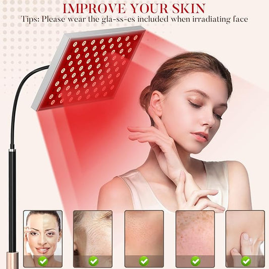 Red Light Therapy for Body, Infrared Light Therapy Panel Lamp with Stand, 660nm and 850nm Near Infrared LED Red Lights Therapy Device at Home for Face and Body