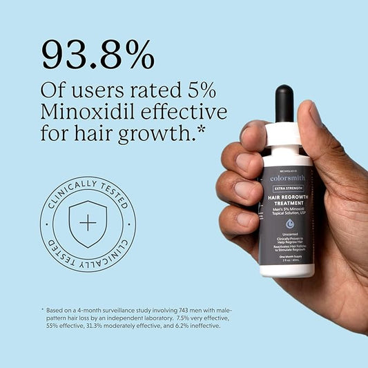 Extra Strength Hair Regrowth Treatment, 5% Minoxidil Solution, 2 fl oz, Unscented, For Men