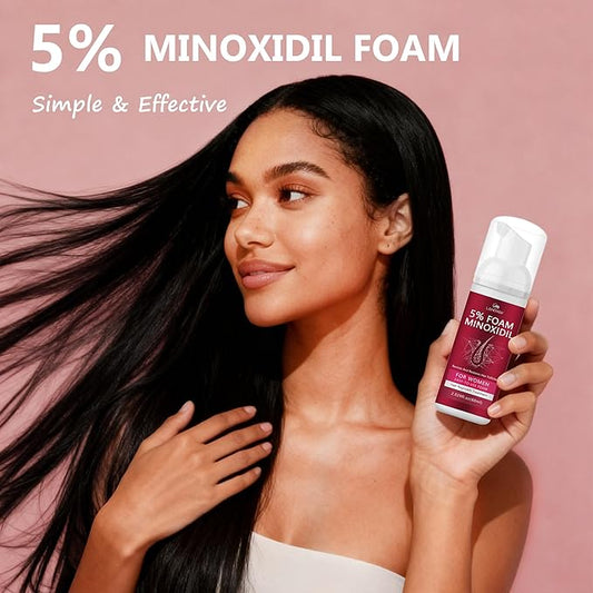 5% Minoxidil Hair Growth Foam - Men and Women Suitable for Hair Thinning Receding Hairline and Hair Loss to Hair Regrowth Get Thicker Fuller Hair for Women and Men