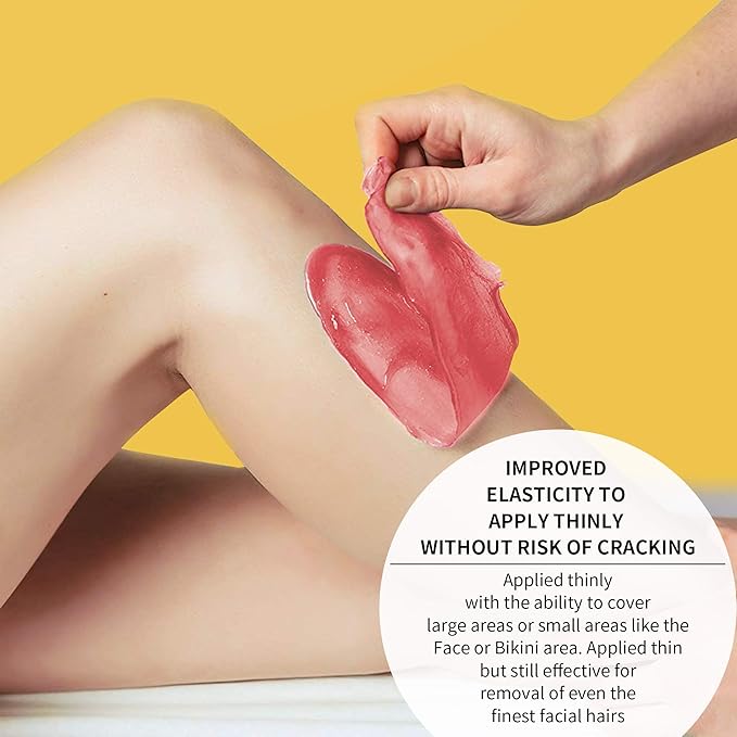 Hard Wax Beans Hair Removal Kit, Lifestance Hard Wax Kit Delilatory Wax Beads for Facial, Brazilian Bikini, Underarms, Back and Chest, Legs At Home Waxing 1lb Pink Wax Refill