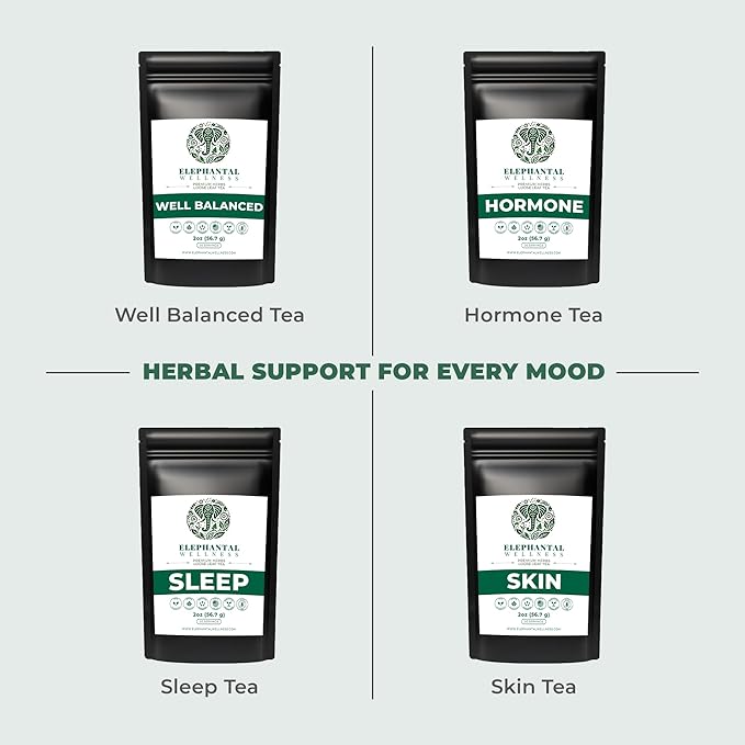 Elephantal Wellness Premium Joy Herbal Tea | Mood & Emotional Balance Support with St. John’s Wort, Kava, Ginkgo & Lavender | Handmade, Non-GMO, Caffeine-Free Loose Leaf Blend, 2oz, 20 Servings