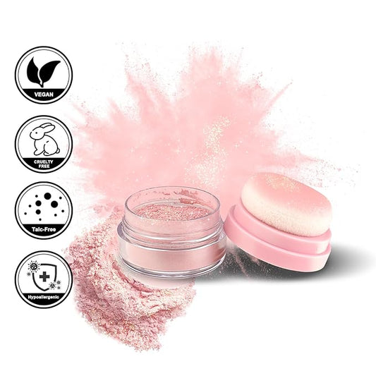 Color Nymph Powder Blusher, Face Blush Mushroom Air Cushion Micro-Shimmer Blusher For Cheek Rare Beauty Blush Makeup For Cool White Skin Highly Pigmented 01# Sakura Pink