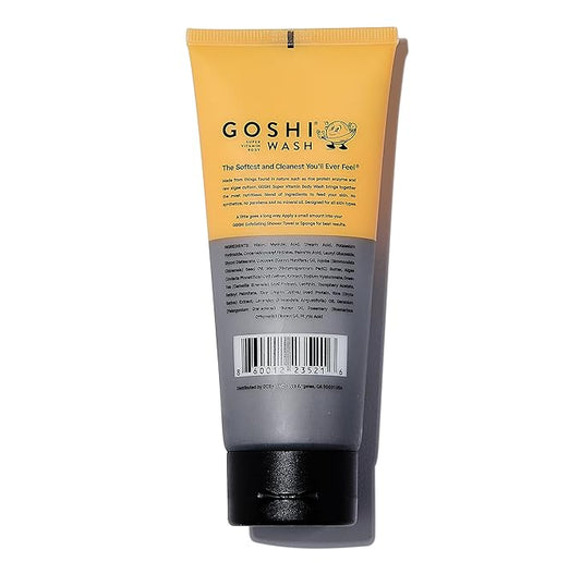 GOSHI Super Vitamin Body Wash 3.4 oz - pH-Balanced Exfoliating Body Wash for Men and Women - For All Skin Types