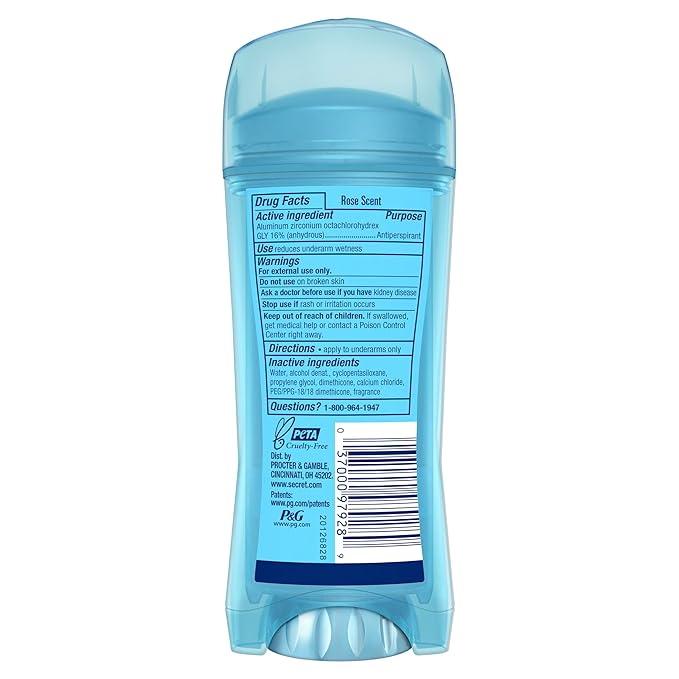Secret Fresh Antiperspirant Deodorant for Women, 72hr Breathable Sweat & Odor Protection, Instant Freshness & Gentle, PH Balancing Minerals, Clear Gel, Delicate Rose Scent, 2.6 oz