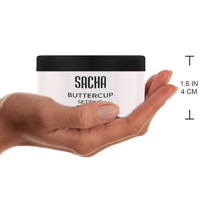 Sacha BUTTERCUP No Color Setting Powder. No Ashy Flashback. Blurs Fine Lines and Pores. Loose, Translucent Face Powder to Set Makeup Foundation or Concealer. For All Skin Tones, 1.75 oz.