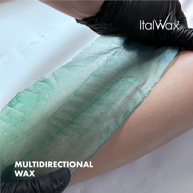 Italwax Azulene - 500g / 1.1lb - Hard wax beads for hair removal - Natural formulation ideal for sensitive skins - Unscented - Recommended for Bikini Area and Armpits