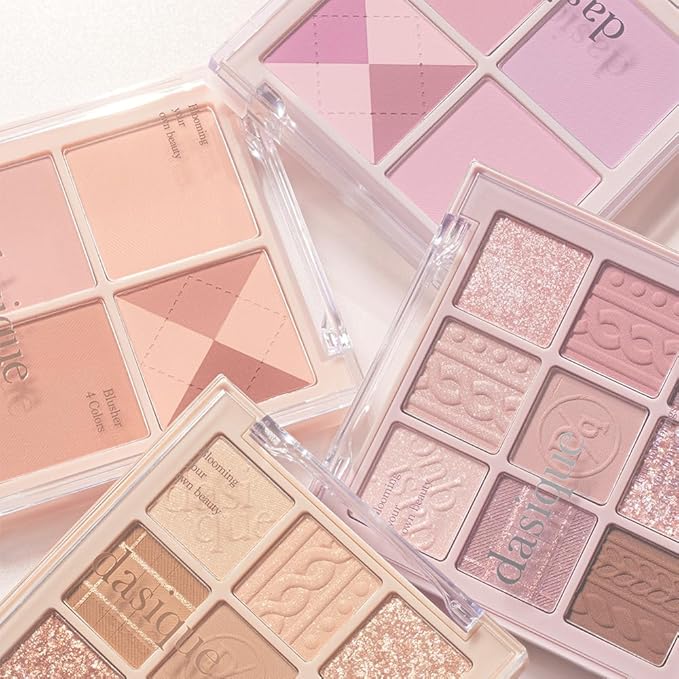 Dasique Blending Mood Cheek #04 Beige Knit l Vegan, Cruelty-Free l 4 Blendable Shades in Lightweight, Long-lasting, Smooth Powder