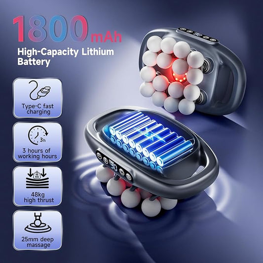 16-Head Massage Gun Kit, With 3 Modes And 30 Levels Of Adjustable Strength, Electric Deep Tissue Massager For Neck, Shoulder, Back, Leg Muscle Pain Relief, Ideal Gift For Women, Men, Moms And Dads