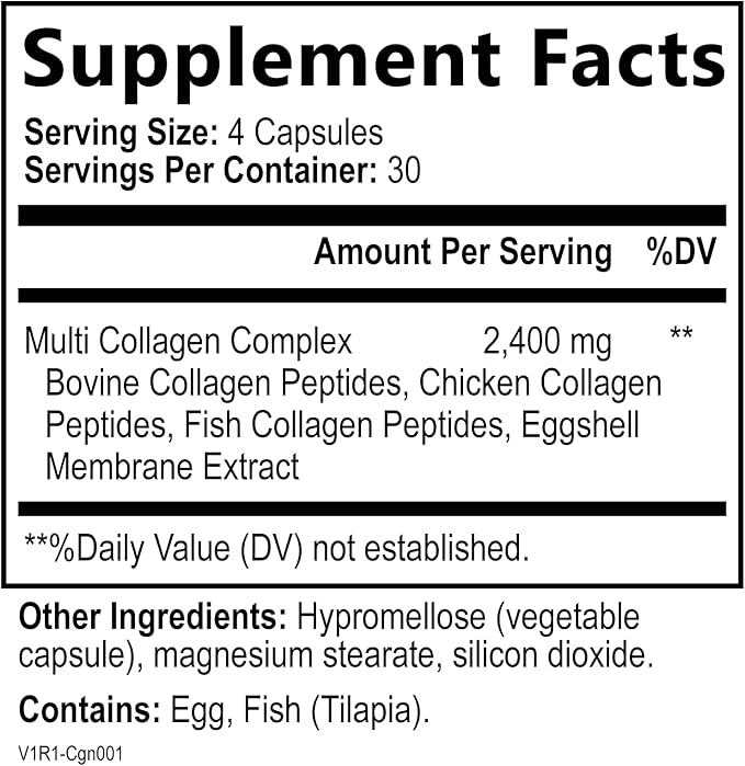 Built by Nature Collagen Pills – Multi Collagen Peptides Complex Supplement for Women – Type I, II, III, V, X for Hair, Skin, Nails, Joints & Bone Health - Hydrolyzed, Grass-Fed - 120 Capsules