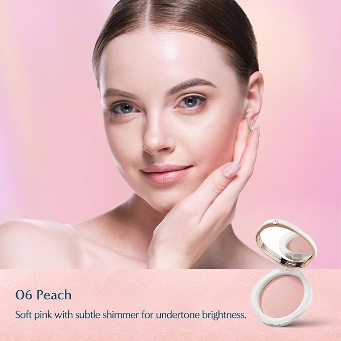 Florasis Flawless Jade Breathable Color Correcting Pressed Powder (06 Peach, 1 Count)