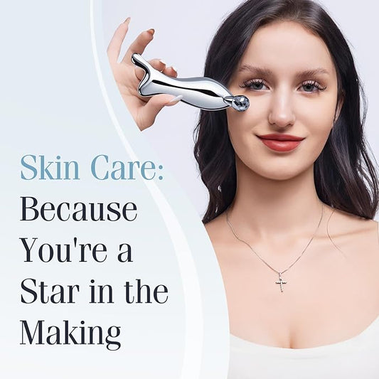 4-in-1 Gua Sha Facial Tools, Metal Lymphatic Drainage Massager Facial Roller for Wrinkles and Lifting, Stainless Steel Gua Sha Tool for Face