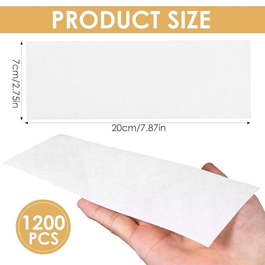 1200 Pcs Non Woven Wax Strips 7.9 x 2.8 Inch Bulk Large Wax Strips Body and Facial Hair Removal Waxing Strip Soft Waxing Paper Sheets for Arm Leg Underarm Face Eyebrow Armpit Chest Back and Bikini