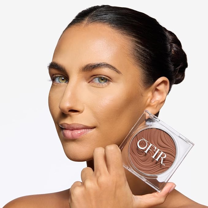 OFIR Geo Sculpt Blendable Cream Bronzer | Buildable Radiant Finish with Vitamin E | Vegan & Cruelty Free Makeup Bronzer | Sun Kissed Glow Compact For Sculpting Cheekbones|Oasis - Rich Caramel, 0.24 oz
