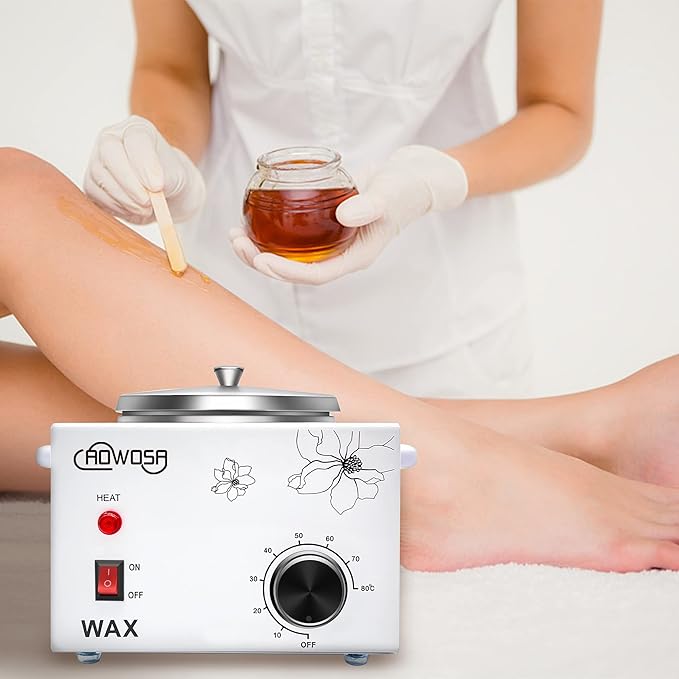 Single Wax Warmer Professional Electric Wax Heater Machine for Hair Removal, Large Waxing Pot Paraffin Facial Skin Body SPA Salon Equipment with Adjustable Temperature Set