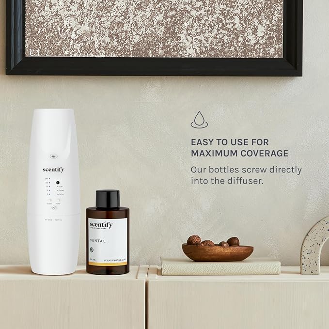 Scentify Santal Aroma Oil Refill Scent for Oil Diffusers - Iris, Amber, Sandalwood, Cedar Scents - Luxurious Relaxing Aromatherapy Diffuser Fragrance 100ml, 3.38 oz