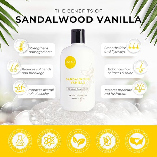Naturals Conditioner – Sandalwood Vanilla, Strengthening & Thickening for Fuller-Looking Hair, Lightweight & Hydrating, Vegan & Color-Safe, 12 oz
