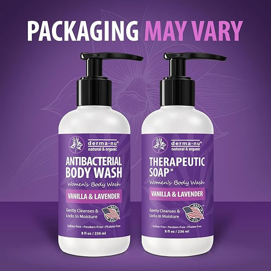 Antibacterial Body Wash for Women – Tea Tree Body Wash for Jock Itch, Athlete’s Foot, Eczema & Back Acne – Deep Cleansing & Nourishing – Relaxing Lavender & Vanilla Scent Safe for All Skin Types 8oz